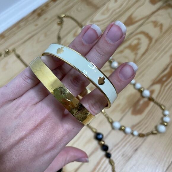 Kate Spade‎ Statement Necklace Bracelet Bangle Lot Cut to the Chase Idiom Gold - Picture 4 of 9